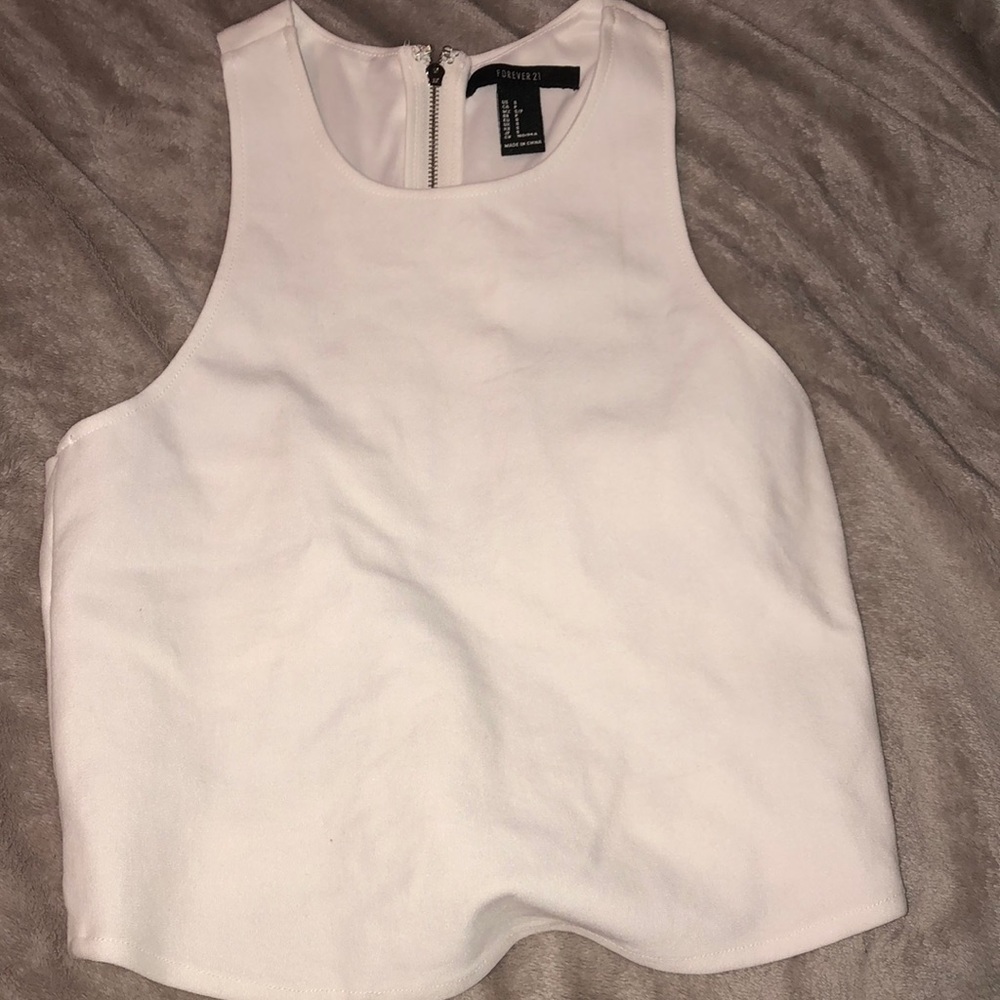 White crop top with cute back